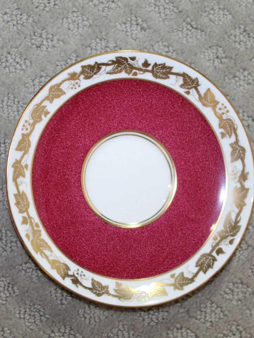 Two Handled Soup Cup & Saucer Wedgwood Whitehall W3994 Powder Ruby Bone China